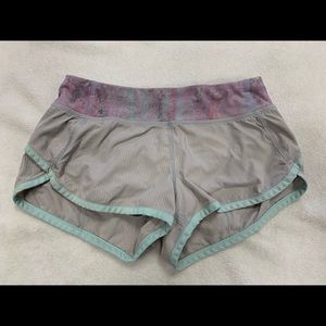 Size 8 ivivva shorts, grey with purple trim/waist